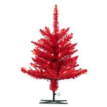 Árbol de Navidad Vickerman 60 cm Rojo con 50 luces LED rojas