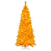Árbol de Navidad Vickerman Amarillo Flocado 60 cm con 50 Luces LED Árbol de Navidad Vickerman Amarillo Flocado 60 cm con 50 Luces LED