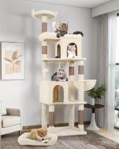 Árbol para Gatos Globlazer Resistente de 72 pulgadas para Gatos Grandes Beige