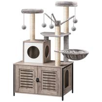 Árbol para Gatos HOOBRO con Envoltura para Caja de Arena 70 cm L x 48 cm An x 132 cm Al
