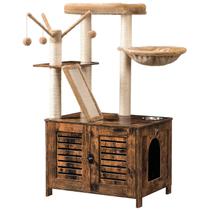 Árbol para Gatos HOOBRO con Recinto para Caja de Arena, 44 cm de Alto Árbol para Gatos HOOBRO con Recinto para Caja de Arena, 44 cm de Alto