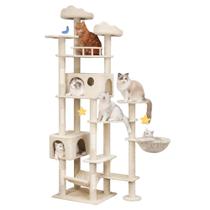 Árbol para Gatos Meecal Resistente de 215 cm para Gatos de Interior Beige