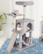 Árbol para Gatos MIAO PAW Gris Torre Interior para Gatos con Poste Rascador