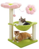 Árbol para Gatos MUTTROS Flor 28 Torre con Percha y Hamaca Acogedora Rosa