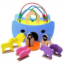 Arca de Noé Pequena com Animais - Madeira Multicolorido - Bem Infantil Arca de Noé Pequena com Animais - Madeira Multicolorido - Bem Infantil