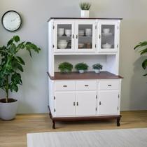 Arca Oratório Clássica Rústica de Madeira com 6 Portas e 3 Gavetas Castanho Envelhecido