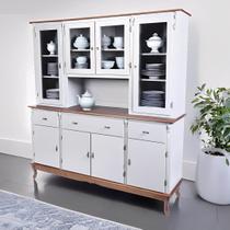 Arca Oratório Sevilha Clássica de Madeira com 8 Portas, 3 Gavetas e Pés Luiz XV - Branco Laca com tampos e base Imbuia Glazer Arca Oratório Sevilha Clássica de Madeira com 8 Portas, 3 Gavetas e Pés Luiz XV - Branco Laca com tampos e base Imbuia Glazer