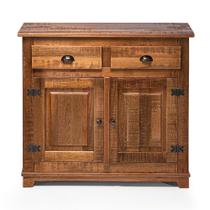 Arca Rústica Decorativa em Madeira Maciça 2 Portas 2 Gavetas - Natural