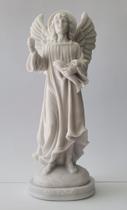 Arcanjo Rafael de resina na cor branca, 32 cm de altura, uma bela peça!