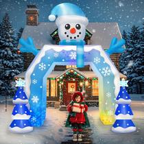 Arco de boneco de neve inflável de Natal Kalolary de 3,7 m com LED Arco de boneco de neve inflável de Natal Kalolary de 3,7 m com LED