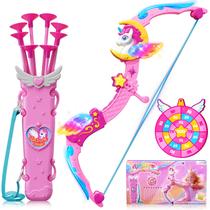 Arco de Brinquedo Hanroni Unicórnio com Luzes Mágicas, Aljava e Flechas