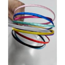 Arco de Cabelo Liso Revestido em Fita de Cetim Kit com 10 20 30 un Cores Variadas Arco de Cabelo Liso Revestido em Fita de Cetim Kit com 10 20 30 un Cores Variadas