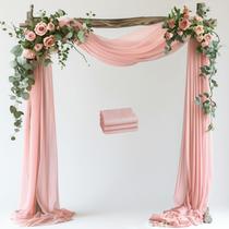 Arco de Casamento Wokceer Blush - Pano de Fundo de Tecido Drapeado (8,7m x 6m)