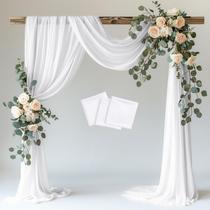 Arco de Casamento Wokceer com Tecido Drapeado - 3 Painéis (8,7m x 6m) - Branco