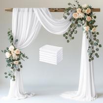 Arco de Casamento Wokceer com Tecido Drapeado - 6 Painéis, 8,2 x 6m, Branco