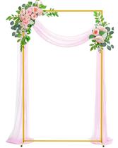 Arco de casamento Wokceer Gold Metal 200x122 cm Moldura resistente