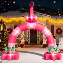 Arco de flamingo inflável rosa Eyourlife de 3,7 m com LEDs
