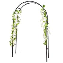 Arco de jardim de metal RUBFAC 239 cm de altura preto ao ar livre
