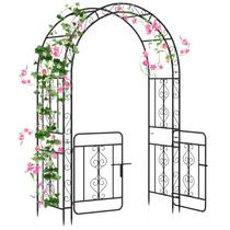 Arco de Jardim Giantex 213x58x134 cm em Metal com Portão, Resistente à Ferrugem Arco de Jardim Giantex 213x58x134 cm em Metal com Portão, Resistente à Ferrugem