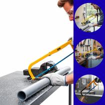 Arco de serra 300mm com estrutura reforçada, garantindo corte preciso e eficiente em metais e plásticos. Arco de serra 300mm com estrutura reforçada, garantindo corte preciso e eficiente em metais e plásticos.