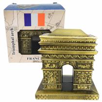 Arco Do Triunfo França Miniatura Enfeite Decoração Metal 8Cm