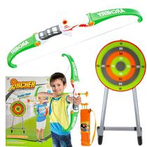 Arco E Flecha Infantil Brinquedo Lançador Aljava Alvo Grande