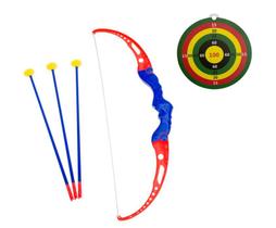 Arco e Flecha Infantil de Brinquedo Com 3 Flechas e Alvo