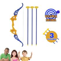 Arco e Flechas Brinquedo Infantil Com 3 Flechas Didático Presente