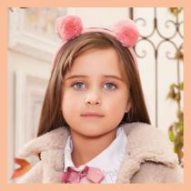 Arco infantil feminino pompom rosa Bear Pituchinhus 24293