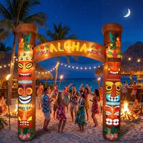 Arco Inflável Redondo Tiki Divertido 259 cm com Luz LED Arco Inflável Redondo Tiki Divertido 259 cm com Luz LED