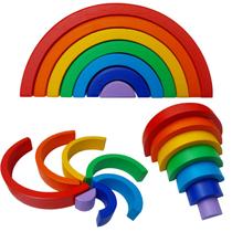 Arco íris de madeira colorido montessori Arco íris de madeira colorido montessori