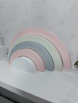 Arco-íris em MDF para Quarto de Menina - Cinza e Rosa Arco-íris em MDF para Quarto de Menina - Cinza e Rosa