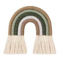 Arco-íris Parede Pendurada Ornamento Tecido Artesanal Tassel Macrame Decoração de casa para quarto infantil berçário - S