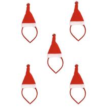 Arco Tiara De Cabelo Gorro De Papai Noel 24x12 cm 5 Peças Arco Tiara De Cabelo Gorro De Papai Noel 24x12 cm 5 Peças