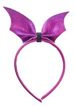 Arco tiara morceguinha Roxa com glitter para Fantasia
