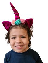 Arco Tiara Unicórnio Metalizado c/ 3 flores infantil Arco Tiara Unicórnio Metalizado c/ 3 flores infantil