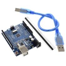 Arduino UNO R3 CH340G + Barra de pinos + Cabo USB