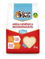 Areia Biodegradável De Milho E Mandioca Fina Great Pets 2Kg