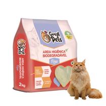 Areia Biodegradável Fina Great Pets para Gatos - 2 Kg