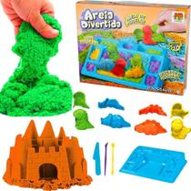 Areia Brinquedo Educativo Massinha 500g Cinética Modelar + Moldes - Dm Toys
