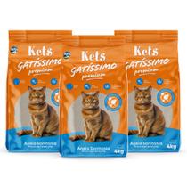 Areia de Gato Areia Sanitária Higiênica Para Gatos Anti Odor Gatíssimo Kets Premium 3 unidades