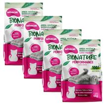 Areia De Mandioca Para Gatos Performance 4kg Kit 4Un