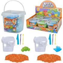 areia de modelar divertida 250g com molde fundo do mar + 3 acessorios no balde - DM BRASIL areia de modelar divertida 250g com molde fundo do mar + 3 acessorios no balde - DM BRASIL