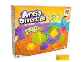 Areia Divertida Castelo 300g DM Toys Areia Cinetica para Modelar com Moldes e Acessorios Brinquedo