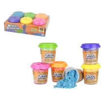 Areia Divertida Massinha de Modelar com 6 Potes - DM Toys