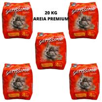 Areia Gato Gatissimo Perfumada Premium Pacote 20 Kg - Sanitário Higiênico para Gatos - Fina e Perfumada - AlfaPet