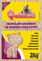Areia Granulada De Madeira Quimcat Para Gatos Premium - 2kg