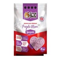 Areia Granulado 4kg Bentonita Asiática Pets Purple Moon Lavanda