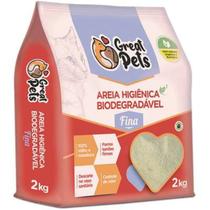 Areia Higiênica Biodegradável Milho E Mandioca Fina Great Pets 2kg