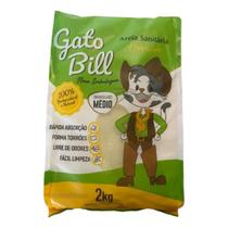 Areia Higiênica de Milho e Mandioca Gato Bill Premium Grãos Médios 2kg
